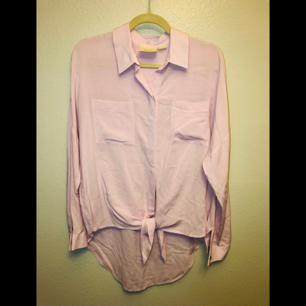EUC Anthropologie Maeve Tie Front Blouse in Lilac